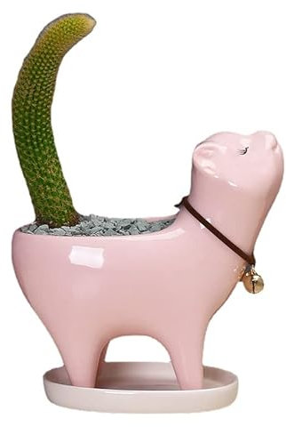 Katze Blumentopf, Keramik Pflanzentopf Tierform Kleinen Blumentöpfe, Sukkulenten Töpfe Tischdekoration Container Saftige Topf, Blume Container Für Innen Und Balkon Garten Pflanzen Sukkulenten Kaktus