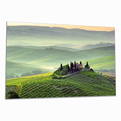 Wallario Herdabdeckplatte/Spritzschutz aus Glas, 1-teilig, 80x52cm, für Ceran- und Induktionsherde, Toskana in Italien