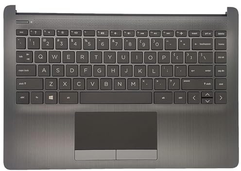 Replacement Upper Case Palmrest for HP 14Z-DK 14-DK 14-CF 14S-CF 14-DF Series Laptop Non-Backlit Keyboard Assembly Top Cover Touchpad L24818-001 Gray