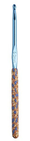 The Quilted Bear Floral Crochet Hooks - Premium Soft Grip Floral Crochet Hook with Ergonomic Polymer Clay Handle (5mm Hook)