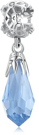 Schneeflocken Anhänger für Pandora Armband,925 Sterling Silber Frozen Ice Crystal Charms Beads, Schmuck Geschenke für Frauen Mädchen