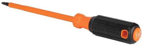 Klein Tools 6846INS Isolierter Schraubendreher, 1000 V #2 Vierkantspitze, Schraubendreher mit 15,2 cm Schaft, Spitzen-Ident, gepolsterter Griff