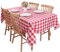 Kesfey Red Gingham Tablecloth Polyester 140x200cm, Rectangle Checkered Tablecloth Spillproof and Wrinkle Resistant for Outdoor and Indoor Use, Plaid Table Cloth Wipe Clean