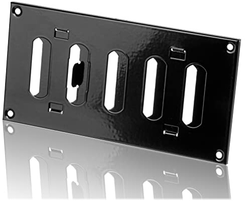 200x100mm Griglia di Ventilazione Regolabile Nera - Griglie di Aerazione in Metallo
