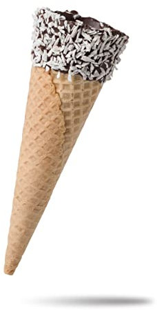 Lot de 170 cônes moyens recouverts de chocolat et de grain de coco en gaufre roulé pour glaces et pâtisseries