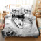 CIUNVXD 3D Wolf Theme Muster Bettbezug,3D Realistisches Tier Wolf Motiv Bettwäsche Set,Wolf-Motiv-Druck-Design Bettwäsche für Jungen Mädchen Kinder (A, 200x200cm)