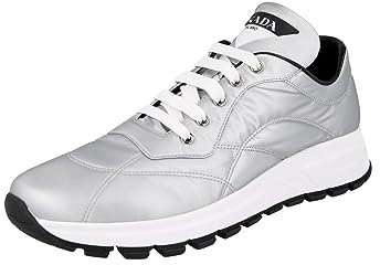 Prada Damen Silber Nylon Sneaker 1E245L Q04 F011B 40.5 EU
