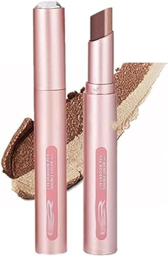 2023 neue 2-in-1 Creme Lidschatten-Stick, Lidschatten-Stick, doppelte Farben Lidschatten-Stick, wasserdichte langlebige Farbwiedergabe Lidschatten-Stift (#4)