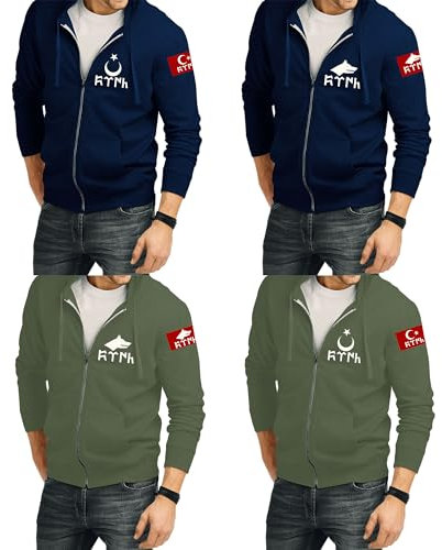 Generisch Kapuzenjacke mit Türkei Göktürk Flagge Zipper Hoodie Kurt Türkiye Militär Ayyildiz Jacke Geschenk Sweatjacke