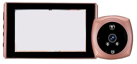 Wireless Doorbell 4.3 Inch Smart Home Peephole Doorbell Door Camera 140° HD PIR Infrared Night Vision Motion Detection Monitor Door Bell for Home School Office ( Color : Pink Doorbell Add 16G TF Card