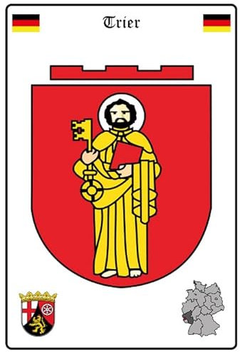 mrdeco Metall Schild 30x40cm gewölbt Trier Wappen Blechschild