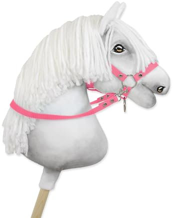 Zügel für Hobbypferd. Im Set ist kein Pferd enthalten. Pink.
