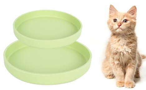 Lollanda -Futternapf für Katzen-2er Set,Silikon Futterschale,Trinkschale oval,Silikonnapf breit für Trockenfutter und Nassfutter (Hellgrün)
