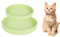Lollanda -Futternapf für Katzen-2er Set,Silikon Futterschale,Trinkschale oval,Silikonnapf breit für Trockenfutter und Nassfutter (Hellgrün)