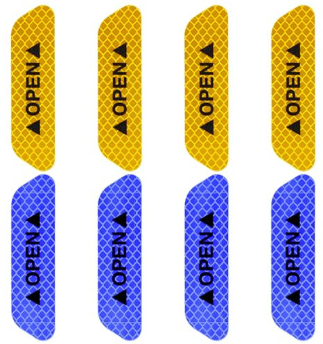 8 Pcs Car Door Open Sticker Waterproof Anti-Collision Warning Reflective Stickers Car Door Anti-Collision Protective Strip for Vehicle Bicycles Motorcycles