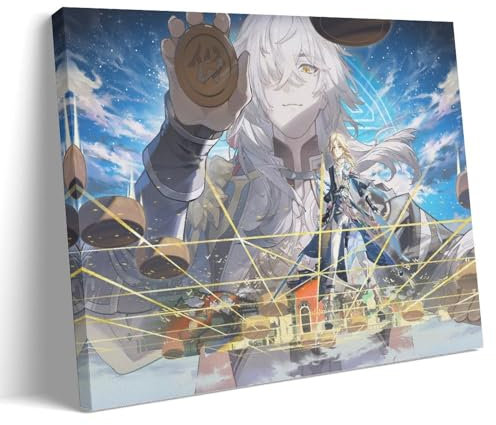 FBBINKA Game Honkai Star Rail Jing Yuan Yanqing Wohnzimmer-Dekor, moderne ästhetische Wandkunst, Poster, Geschenk für Freunde, Rahmen-Stil, 30 x 45 cm