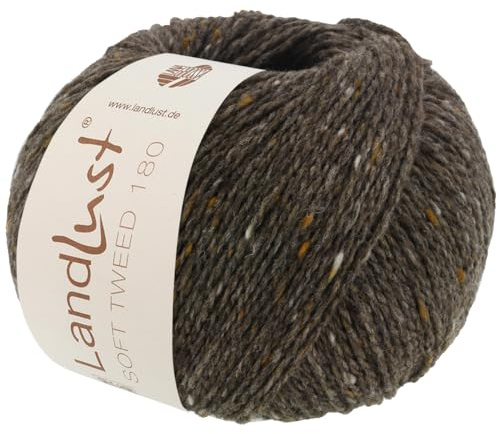 LANA GROSSA Landlust Soft Tweed 180 | Klassisch verzwirntes Tweedgarn aus Schurwolle mit mehrfarbigen Noppen | Handstrickgarn aus 100% Merinowolle | 50g Wolle zum Stricken & Häkeln | 180m Garn FB103