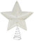 YYCRAFT Weihnachtsbaumspitze mit Glitzerstern, Weihnachtsdekoration, 20,3 cm, Metall, Weiß