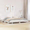 vidaXL Massivholzbett, Bettgestell Bettrahmen mit Lattenrost, Holzbett Bett für Schlafzimmer, Doppelbett, Modernes Design, Weiß 160x200cm Kiefer