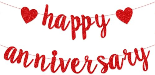 Banner Happy Anniversary, Rot