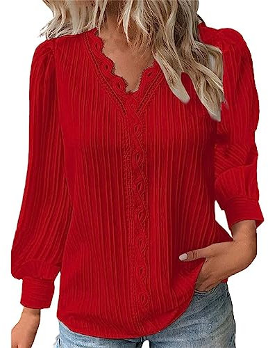 womens sleeveless tops tie front blouse plus size cotton tops ladies loose fitting tops women shirts summer womens puls size v neck long sleeve tops womens tops size 18 shirts for women uk 8 Red