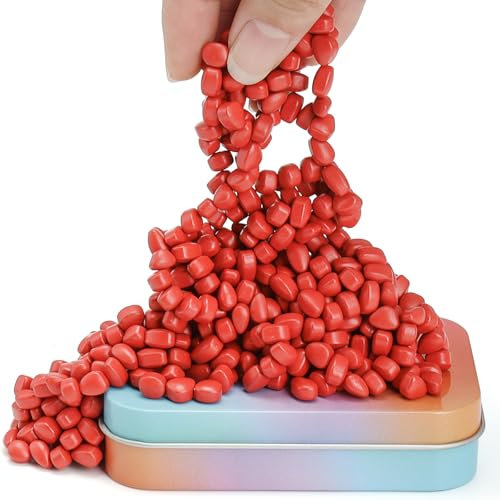 Wzone Rote Rissmagnete Winzige Magnetsteine 300 g (ca. 500 Stück), Stressabbau-Magnete, Stressabbau & Kreativität, Fidget ADHS-Spielzeug, Anti-Stress-Zeitvertreib, Geschenkidee