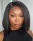 Style Icon Echthaar Perücke Short Kinky Straight Bob Human Hair Wig with 4C Kinky Curly Edges Hairline Wear and Go Glueless Bob Wig for Women 12 Inch Pre Plucked Pre Cut Bob Wig (10 inch)