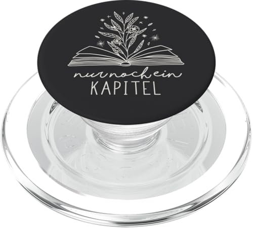 Book Lover Gifts by Vine Mercantile Nur Noch Ein Kapitel - Floral Book Lover Reading PopSockets PopGrip für MagSafe iPhone 12, 13, 14 in Clear
