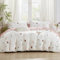 SAPHREAS Rose Duvet Cover Set 100% Cotton 2pcs Single Size Pink Red Floral Bedding Comforter Cover Set 1 Duvet Cover 1 Pillow Sham, Comforter Not Included