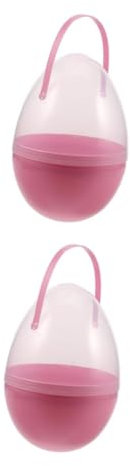 Warmhm 2st Ostereier Durchsichtiges Osterei Aus Plastik Große Plastikeier Füllbare Eier Aus Kunststoff Eier Großes Osterkörbchen Osterkörbe Schnabeltassen Aus Kunststoff Rosa Pp