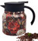 Tee Thermoskanne Mit Vintage Blumenmuster, Thermo-Kaffeekaraffe, Thermokaraffe Für Heißgetränke, Retro-Getränkespender Mit Blumenmuster Für Partys, Getränkespender Mit Tee-Ei Und Sieb Für Kaffee