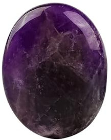 4,5 cm Natürlicher Amethyst Heilstein, Polierter Groß-Edelstein, Sorgenstein, Handschmeichler, Trommelstein für Meditation, Stressabbau & Energie (1 Stück)