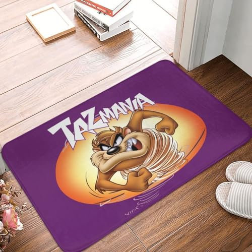 OOAHJEID Fußmatte Badteppich Teppich Taz Mania Tasmanischer Teufel Fußmatte rutschfest für Küche Bad Schlafzimmer Balkon Boden Tür Eingangsbereich Teppich