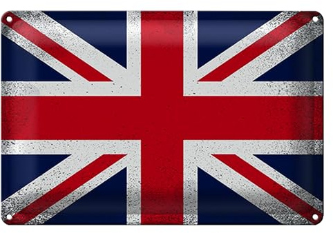 Vintage Union Jack | Blechschild | Retro Deko | Großbritannien Flagge | 40 cm x 30 cm