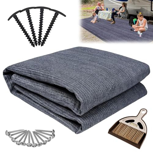 DAZZTIME Outdoor Teppich,Vorzeltteppich mit Ösen 2.5x6,Vorzeltteppich Markisenteppich,Hochwertiger Camping Teppich,Atmungsaktiv rutschfest Zeltteppich,Outdoor Camping,für Wohnmobil und Wohnwagen