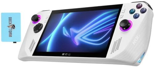 ASUS ROG Ally Ordinateur de poche de jeu portable 7 120 Hz blanc (Ryzen Z1 Extreme 8 cœurs, 16 Go de RAM, SSD M.2 PCIe de 2 To, Full HD (1920 x 1080), Win 11 Home) avec concentrateur Dockztorm