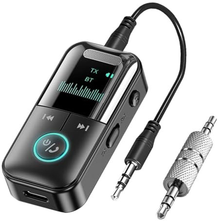 Orolotay Bluetooth 5.4 Transmitter Receiver Wireless Aux Bluetooth Adapter for TV/Airplane/Car/HiFi/Speaker with Audio Adapter