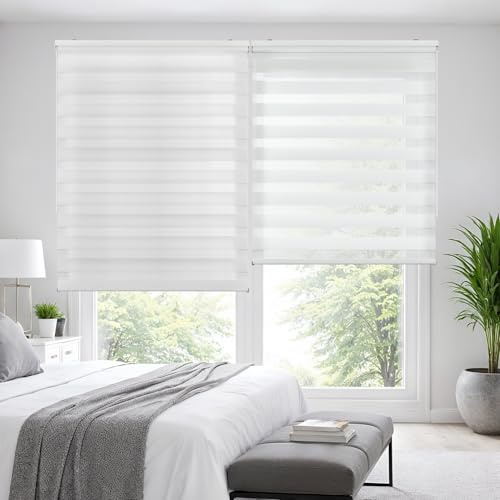 STORESDECO Doppelrollo mit Bohren 250H x 80B cm für Fenster & Türen - Zuverlässiger Lichtschutz & Sichtschutz - Kindersichere Rollos für Fenster mit Bohren & Einfacher Montage - Made in Europe