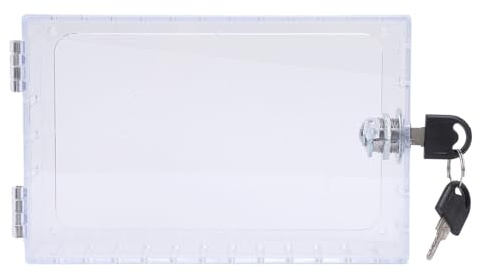 Riuulity Durchsichtiger Thermostat-Abdeckungs-Schlosskasten mit Schlüssel für Thermostate 6,1 X 3,95 X 2 Zoll oder Kleiner, Robustes Acrylmaterial, für den Privaten Gebrauch, 1 Packung