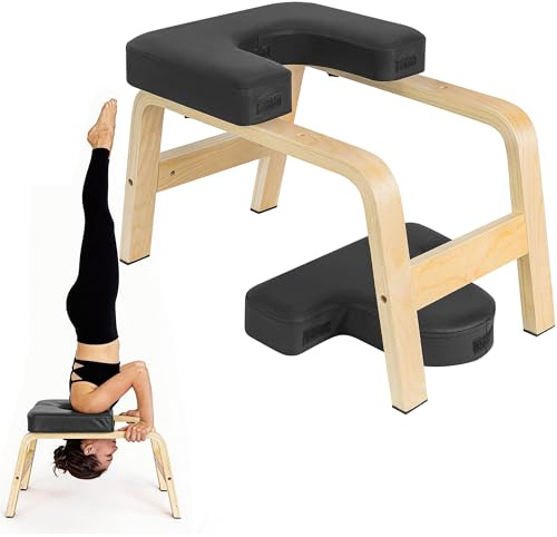AKOZLIN Yoga Kopfstandhocker Hochwertiger Yoga Hocker inkl,150 kg 6,3 cm Dicke, wasserdichte Polsterung, rutschfeste Füße und Yogagurt für Rückendehnung, Meditationstraining,Yoga, Pilates