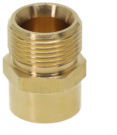 Messing M22 X 1,5 AG auf G 3/8 Zoll Innengewinde Adapter mit Gartenschläuchen, Pumpen, Schlauchtrommeln, Kugelhähnen, Teleskopstangen und Hochdruckreinigern, max 400 bar und 150 °C