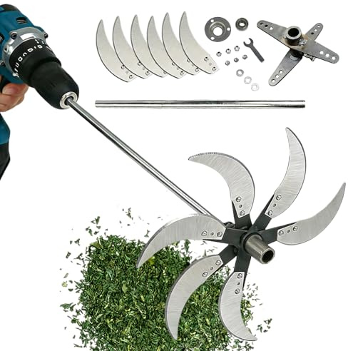 Woalopted Gras Zerkleinerung,Einstellbares Zerkleinern | Messerschneider Zum Häckseln Von Gras - Für Kompost Boden Dünger Garten Laub Äste