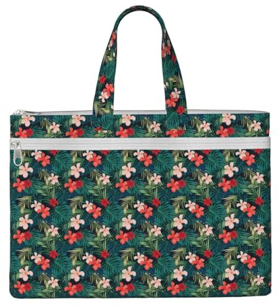 KLJnmbb Sommer-Handtasche aus Segeltuch mit Hawaii-Druck, für Dokumente, Bürobedarf, Reisen, Pendeln