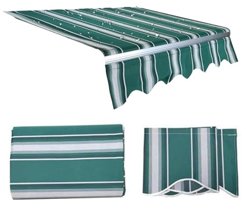 Replacement Oxford PVC Sunshade Fabric for Patio & Porch Drop Arm Awning Striped Canopy Ideal for Outdoor Courtyards & Gardens