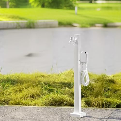 qodxcrfv Robinet d'Extérieur Vertical en Acier Inoxydable, fontana da giardino esterno, Design Moderne et Élégant, Hauteur 60cm ou 95cm, Antigel Intégré, Pour Jardin, Terrasse, Villa