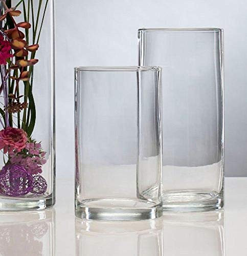 Glasvase Vase Glas Blumenvase Tischvase Zylinder 25 cm