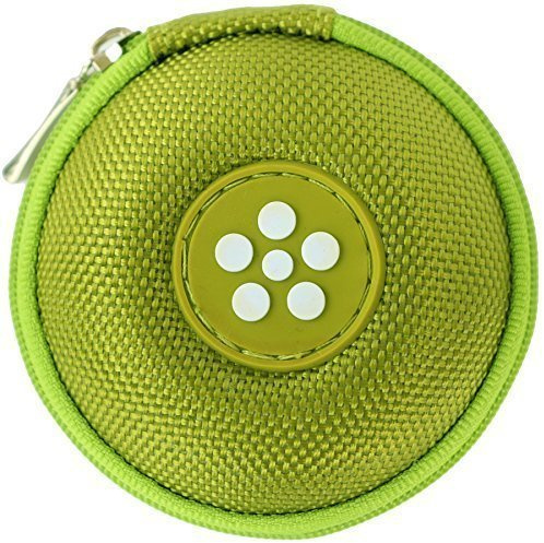immi Mini-Etui, Blume Täschchen in Grün, nur 7cmØ, kleine Ohrhörer Tasche