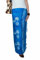 Naturesco Farbenfroher Bali Sarong Wickelrock Strandtuch Pareo Batik blau mit Muschelmotiv