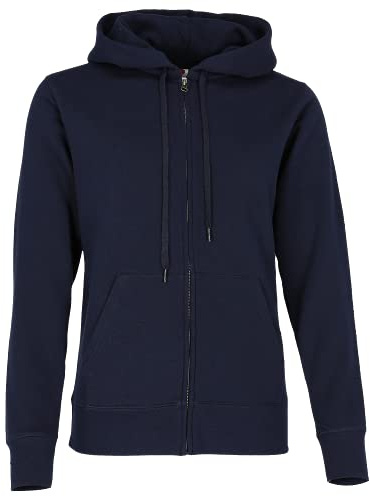 Fruit of the Loom Lady-Fit Ladies Hooded Jacket/Sweatshirt Jacket with Hoodie - Women, Blue - Deep Navy, XS