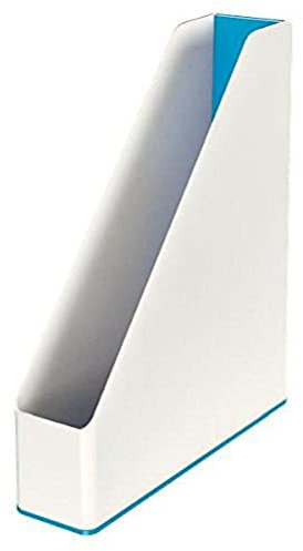 Leitz Stehsammler A4, 4er Pack, Zweifarbiges Design, Weiß/Blau, Duo Colour, WOW, 53621036